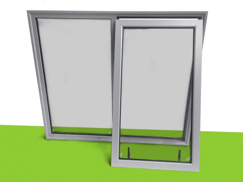 NEW SILVER ALUMINIUM DOUBLE GLAZED WINDOW 1000H x 1000W