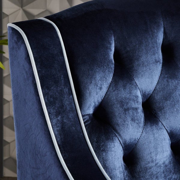 Lara Two Tone Tufted Cobalt New Velvet Club Armchair Carousel 2