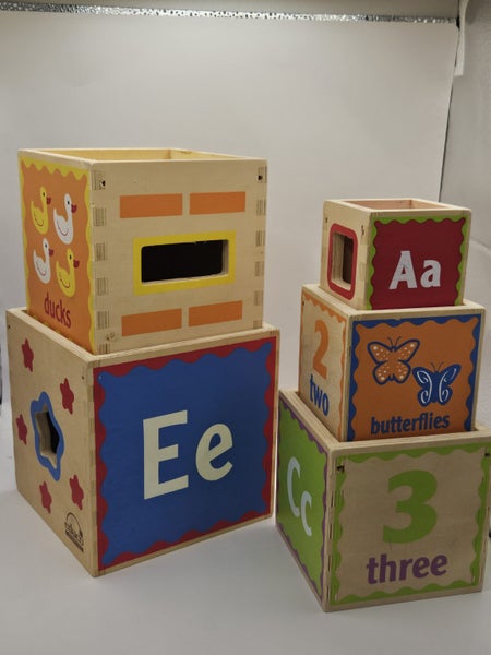 Educo / Hape Pyramid of Play – Wooden Nesting Blocks Carousel 2