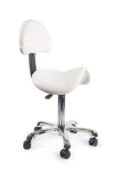SADDLE BEAUTY SALON STOOL 360° ROTATABLE WITH BACKREST Carousel 1