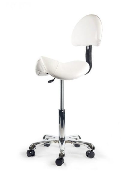SADDLE BEAUTY SALON STOOL 360° ROTATABLE WITH BACKREST Carousel 3
