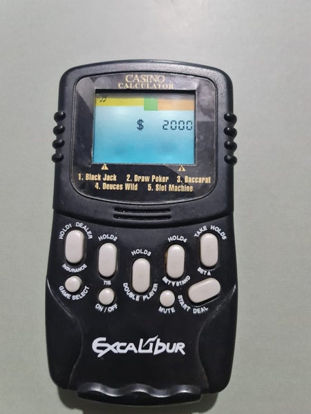 Handheld Excalibur Electronic Casino Game 5 in 1 LCD screen & Dual Calculator Carousel 1