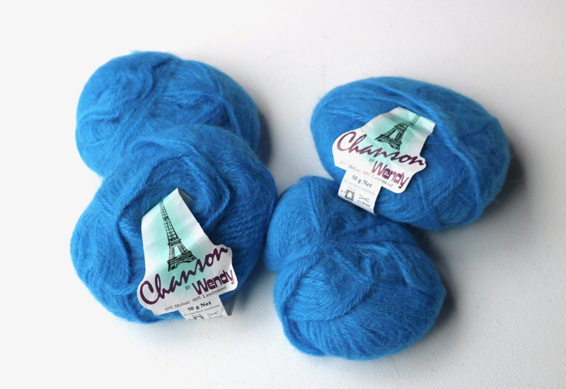 Mohair/Lambswool Wool Yarn - Blue - Wendy Chanson Carousel 1