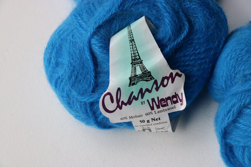 Mohair/Lambswool Wool Yarn - Blue - Wendy Chanson Carousel 2