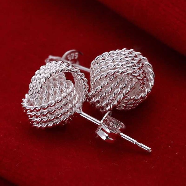 Silver Plated Knot Stud Earrings | 10mm | Gift Boxed63617623846146111