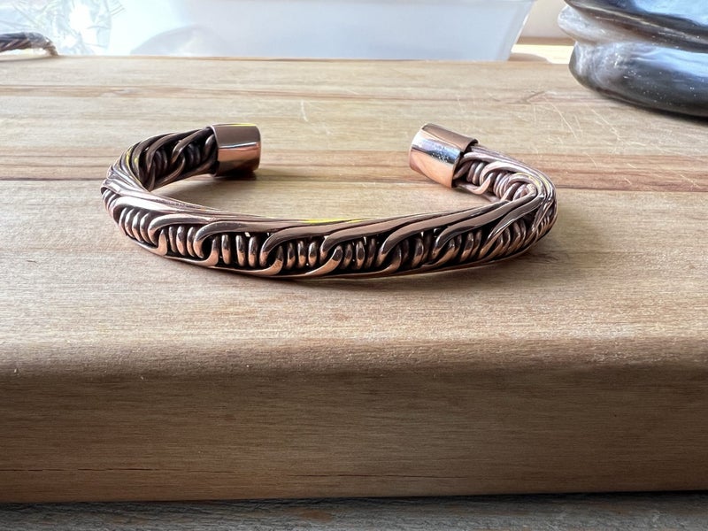 Handmade copper cuff bracelet Carousel 1