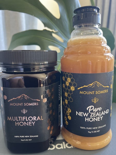 2 X 1KG MOUNT SOMERS MULTIFLORAL and PURE NZ HONEY Carousel 1