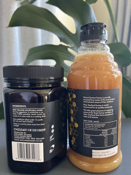2 X 1KG MOUNT SOMERS MULTIFLORAL and PURE NZ HONEY Carousel 2