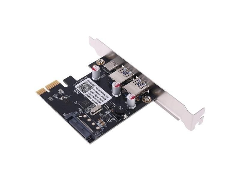 PCIE To USB 3.1 Type-C Dual USB 3.0 Riser Card Adapter With SATA 15P Power Carousel 1