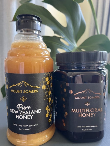 2 X 1KG MOUNT SOMERS MULTIFLORAL and PURE NZ HONEY Carousel 1