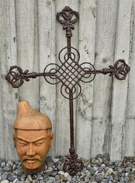 Late 19th Early 20th Century Wrought Iron French Cross. Architectural Salvage. Carousel 1