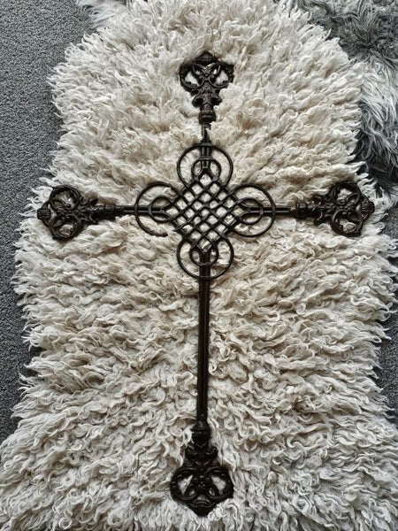 Late 19th Early 20th Century Wrought Iron French Cross. Architectural Salvage. Carousel 7