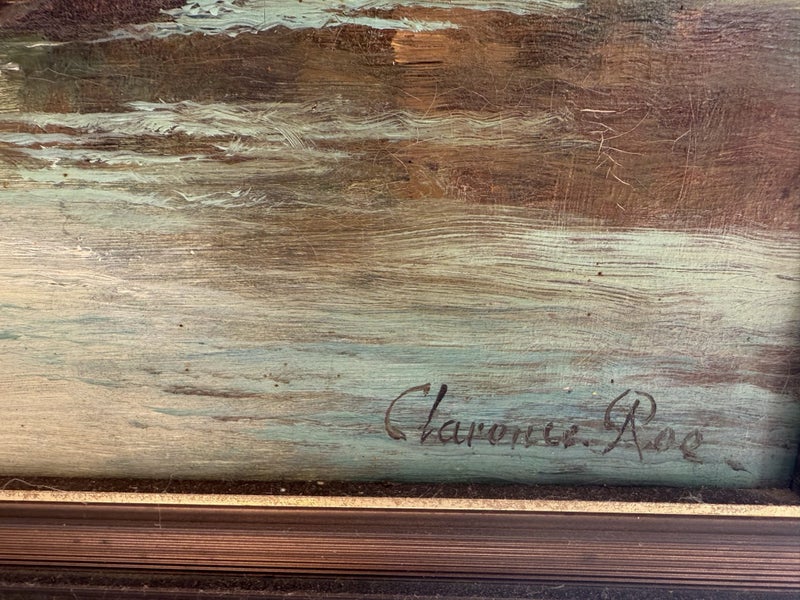 2 x Original Antique Signed Clarence Roe Oil Paintings63616986344195112