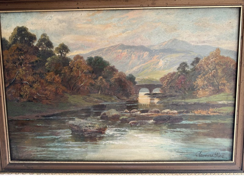 2 x Original Antique Signed Clarence Roe Oil Paintings63616986344195111