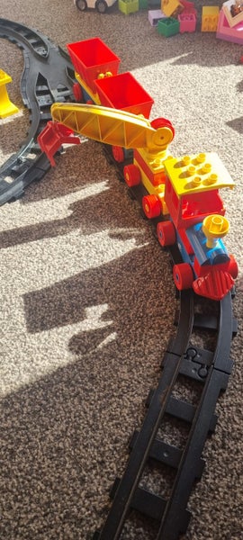 Duplo trains with track and bridge Carousel 1