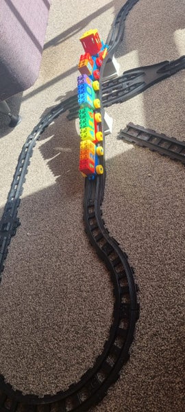 Duplo trains with track and bridge Carousel 2