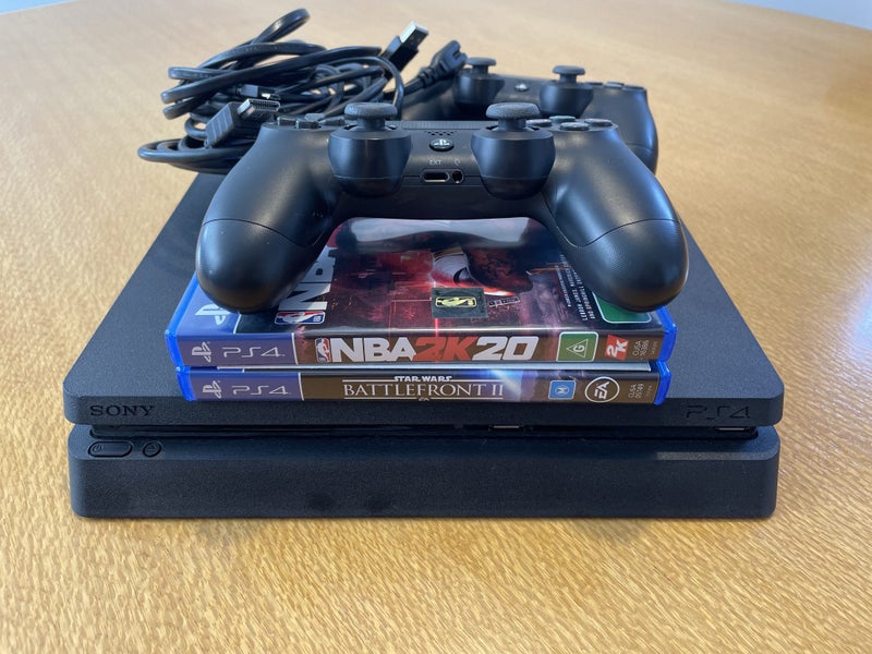 Playstation 4 (PS4) Slim Console (500GBs) + Controllers (x2) + Cords + Charger Carousel 2