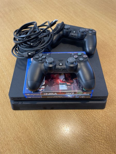 Playstation 4 (PS4) Slim Console (500GBs) + Controllers (x2) + Cords + Charger Carousel 4