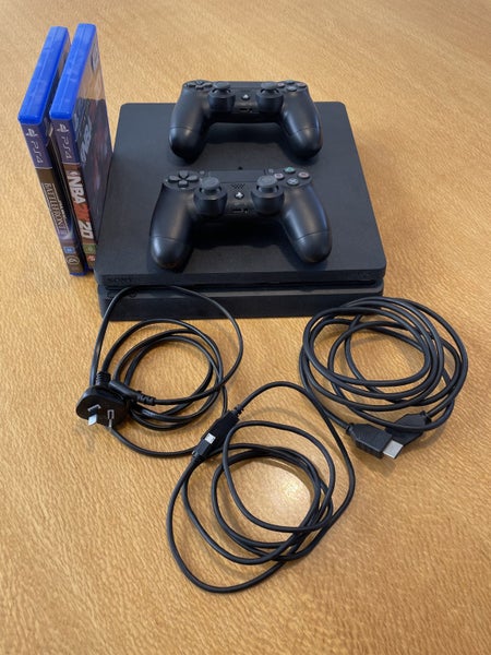 Playstation 4 (PS4) Slim Console (500GBs) + Controllers (x2) + Cords + Charger Carousel 1