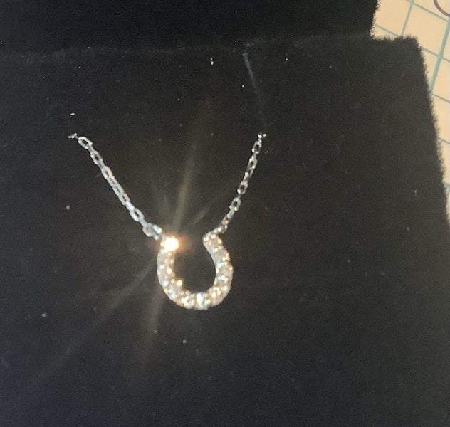 10K GOLD $ DIAMONDS HORSE SHOE NECKLACE Carousel 1