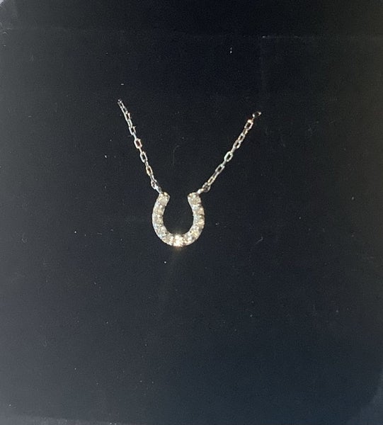 10K GOLD $ DIAMONDS HORSE SHOE NECKLACE Carousel 2
