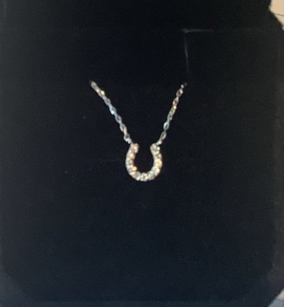 10K GOLD $ DIAMONDS HORSE SHOE NECKLACE Carousel 12