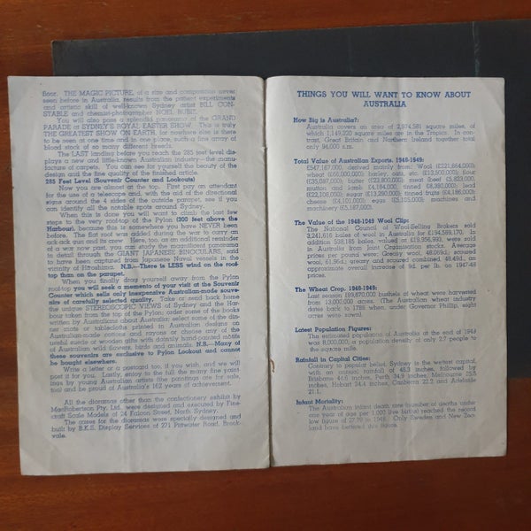Sydney Harbour Bridge Souvenir Pamphlet 1950's Carousel 2