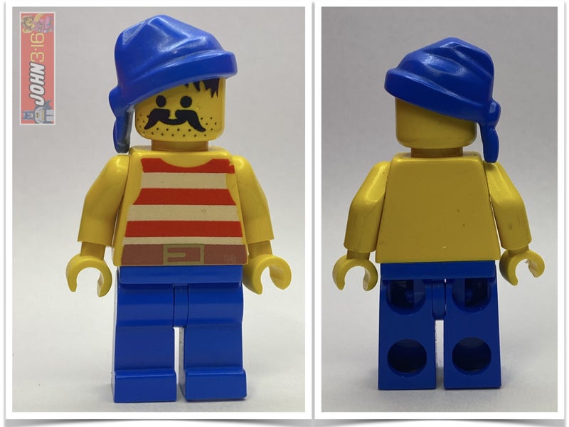 LEGO PIRATE WITH RED & WHITE STRIPED SHIRT from 1989 Carousel 1
