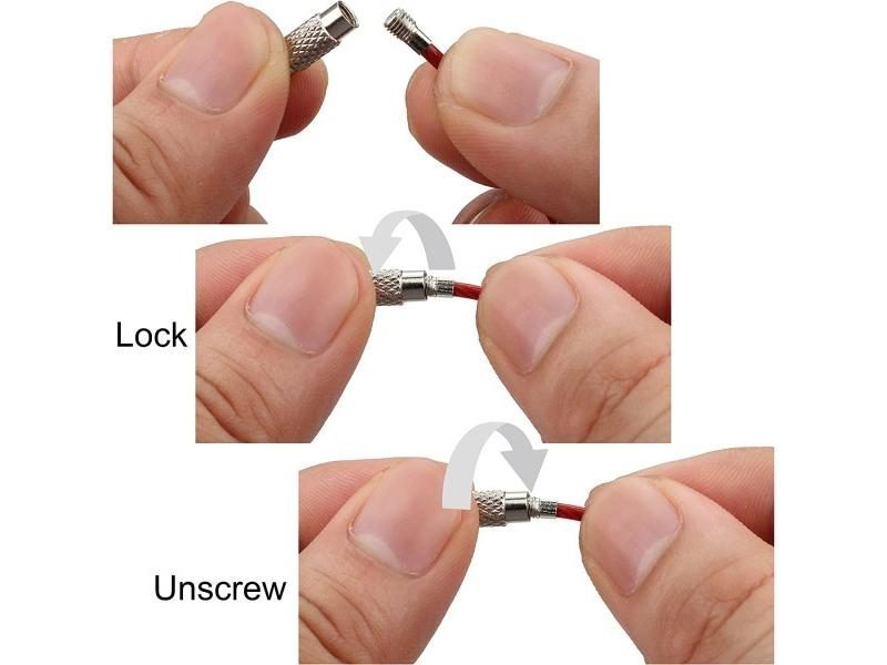 10Pcs/set 100/150mm Keychain Tag Rope Stainles Steel EDC Wire Cable Loop Screw Carousel 1