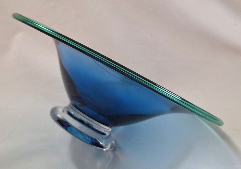 +++ HANDBLOWN "HOGLUND" ART GLASS PEDESTAL BOWL +++ Carousel 2