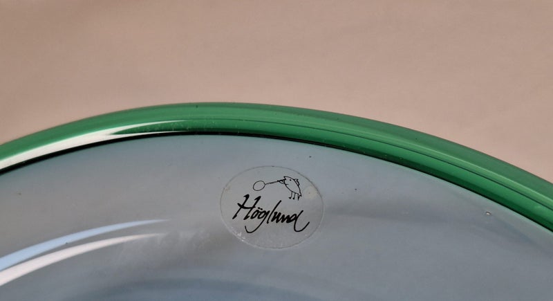 +++ HANDBLOWN "HOGLUND" ART GLASS PEDESTAL BOWL +++ Carousel 10