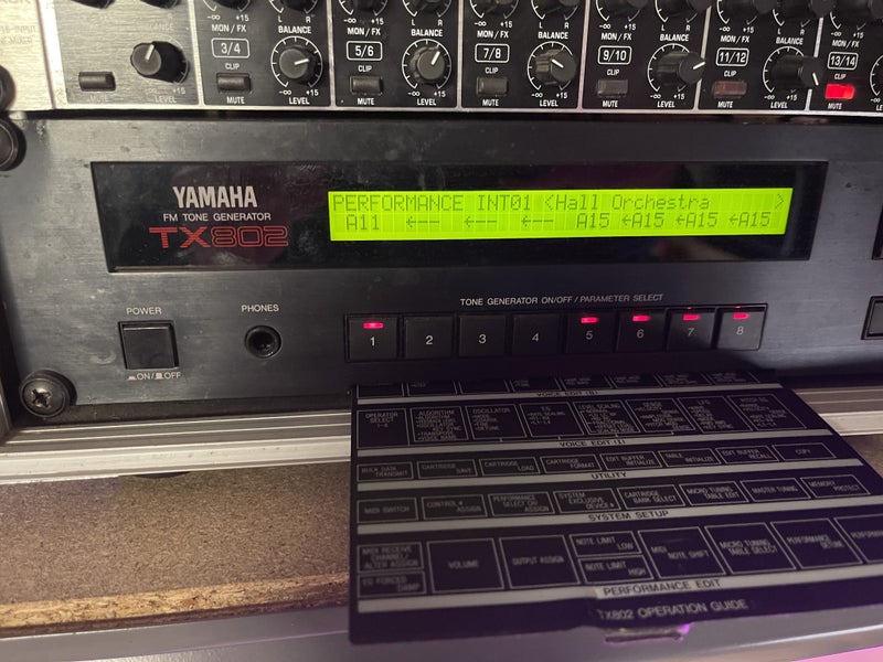 Classic Novation BassStation Rack + Yamaha TX-802 + Behringer RX1602 in rack Carousel 2