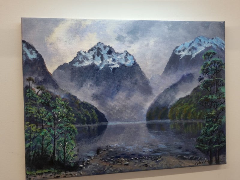 Stormy Fiordland - Caley Hall Fine Art Original Oil Painting Carousel 1