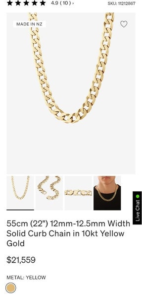 10K MHJ Chain approx 122.90 grams Carousel 1