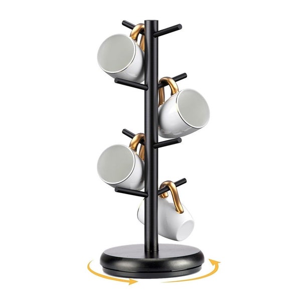 360-Degree Rotating Mug Holder Tree Stand Coffee Mug Rack with 8 Hooks Carousel 1