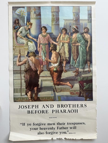 Biblical Poster from 1954! Test of Abraham's Faith / Joseph and Brothers Carousel 2