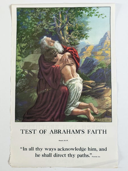 Biblical Poster from 1954! Test of Abraham's Faith / Joseph and Brothers Carousel 1