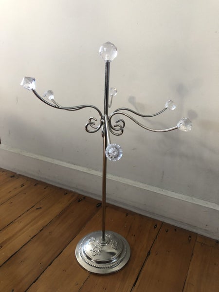 Necklace Organiser - Metal & Faux Chrystal Stand Carousel 1