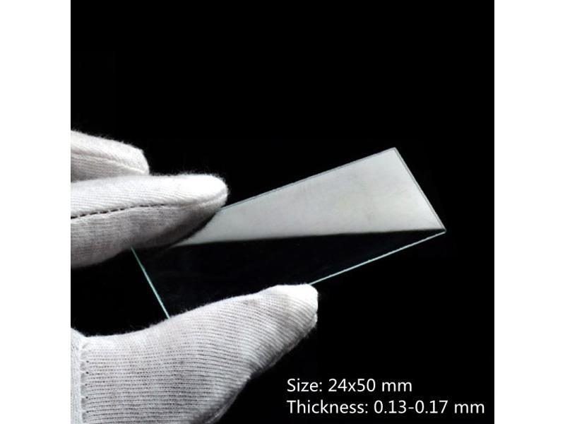 100PCS 24x50mm Microscope Glass Slides Cover Slips Blank Slides 0.13-0.17mm Carousel 1