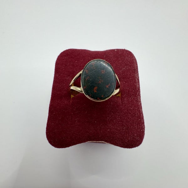 Vintage Bloodstone Signet Ring 9ct Rose Gold Carousel 11
