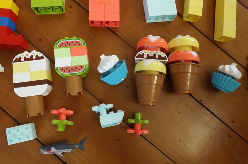 Bulk Duplo Blocks Partial Jurassic World & Ice Cream set +more nearly 200 pieces Carousel 2