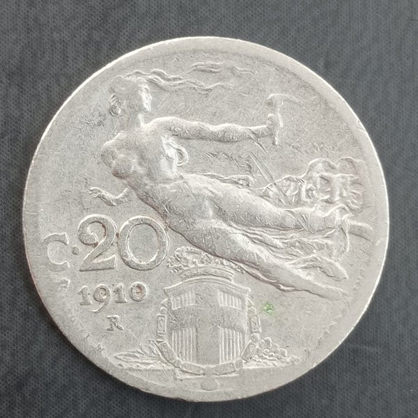 Italy 1910 20 Centesimi Coin Carousel 1