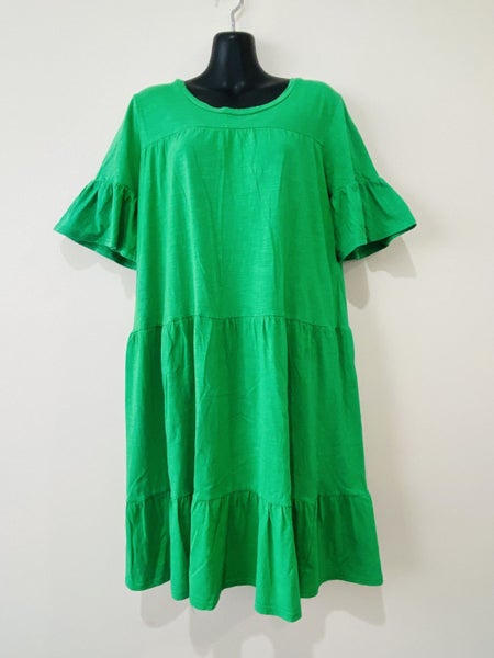 Stella + Gemma Tiered Cotton Dress – Size 12 – Kelly Green63617605958273111