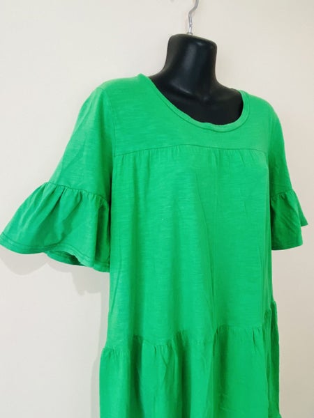 Stella + Gemma Tiered Cotton Dress – Size 12 – Kelly Green63617605958273113