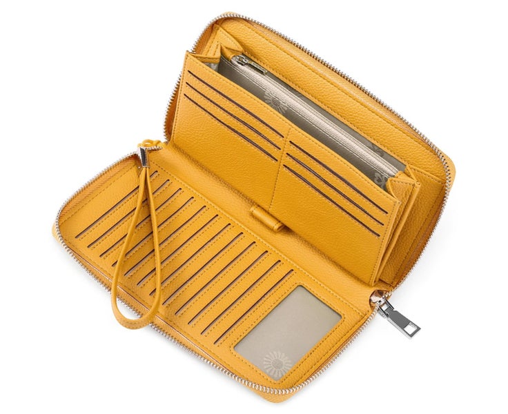 Womens Wallet RFID Blocking Leather Zip Around Wallet Large Capacity Long Pur Carousel 1