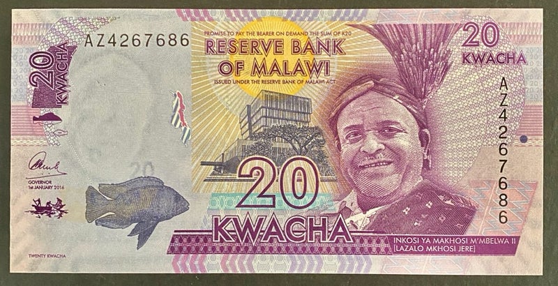 Malawi 20 Kwacha Note - UNC Carousel 1