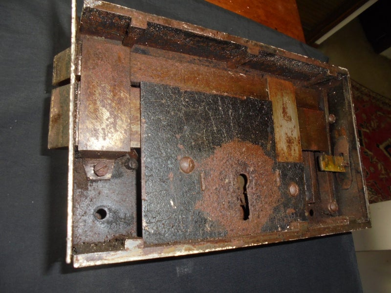 HUGE 19th CENTURY WOODEN DOOR CHURCH CELL LOCK Carousel 6
