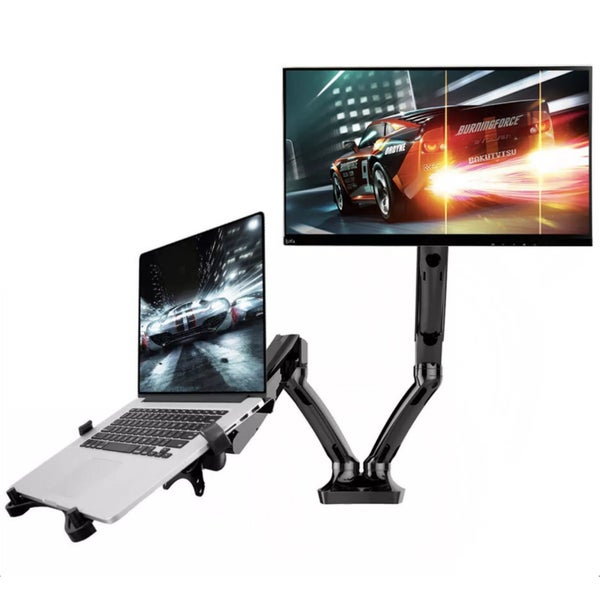 Loctek Pro Mount Single Monitor With Laptop Notebook Stand Carousel 1