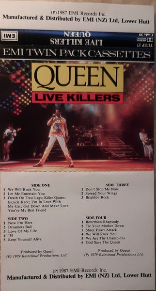 QUEEN – LIVE KILLERS – 1987 NZ-only double cassette Carousel 2