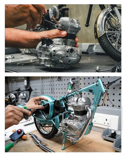 Royal Enfield Scale Model 1:3 Classic 500 Collectible Motorcycle Carousel 2